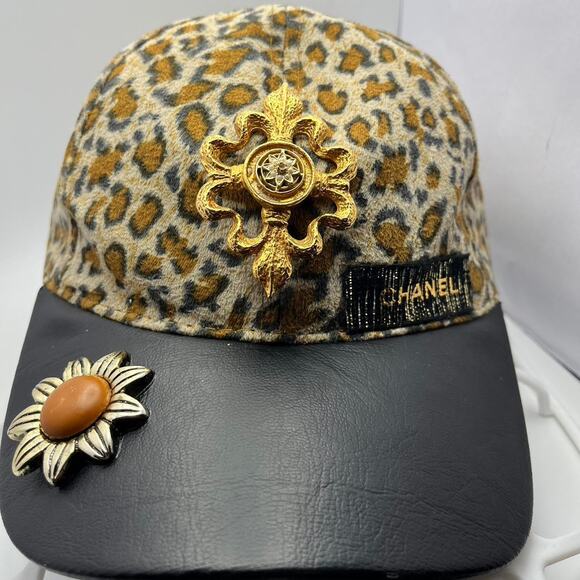 Womens leopard print cap - Picture 1 of 4